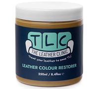 The Leather Clinic Leather Colour Restorer | Multi Use Absorbent Leather Dye Repair | Recolouring Balm for Sofas, Shoes, Bags, Coats (Camel)