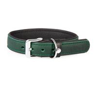 The Leather Dog Collar Vancouver Hunting Green/Black, Various Sizes, NEW