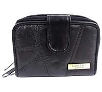 The Leather Emporium Ladies PatchworkLeather Purse (Black)