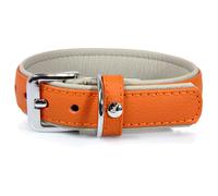 The Leather Strap Dog Collar Amsterdam Orange/Grey, Various Sizes, NEW