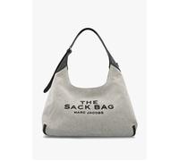 The Leather Trim Canvas Belted Ivory Black Sack Bag - Black Leather / One Size