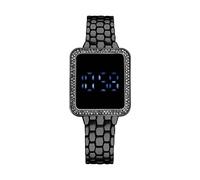 The LED Display Touchs Large Screen Ladies' Electronic Watches Watches No Battery Watches for Men (Black, One Size)