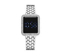 The LED Display Touchs Large Screen Ladies' Electronic Watches Watches Watches with Secondhand (Silver, One Size)
