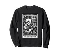 The Left Swipe Tarot Card Skeleton Dating Humor Design Sweatshirt