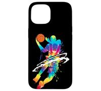 The Legend Basketball Slam Dunk Player with Splash Colors Case for iPhone 15