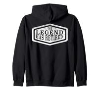 The Legend Has Retired Badge Distressed Vintage Retirement Zip Hoodie