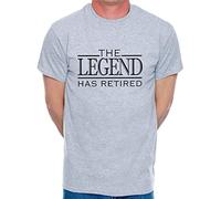 The Legend Has Retired Gift Mens T-Shirt XX-Large Grey Black Text