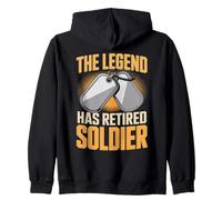 The Legend Has Retired Soldier Veteran Zip Hoodie