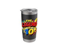 The Legend is 10 Comic Ten Year Old 10th Birthday Kids Stainless Steel Insulated Tumbler