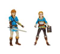 The Legend of Zelda 4” / 11 cm Link and Zelda Action Figure 2-Pack. Includes 20 Points of Articulation with Sheikah Slate and Soldier's Broadsword