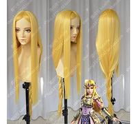 The Legend of Zelda Elizabeth Smith Princess Zelda 100cm Long Golden Blonde Heat Resistant Cosplay Costume Wig + Track + Cap