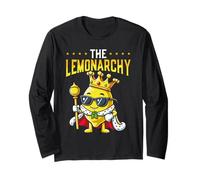 The Lemonarchy Funny Lemon King Crown Pun Long Sleeve T-Shirt