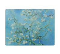 The Leonardo Collection Almond Blossom Cutting Board Glass | Almond Blossom design, glass construction, decorative cutting board, practical kitchen accessory, elegant tableware