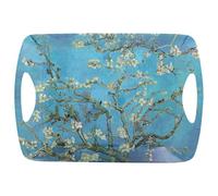 The Leonardo Collection Almond Blossom Tray Large Melamine Tableware | Large Almond Blossom tray made from melamine, featuring a decorative Vincent Van Gogh design for everyday serving.