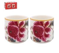 The Leonardo Collection Anthina Egg Cups Set of 2 | Ceramic Egg Cup for Breakfast | British Designed Printed Egg Holder | Egg Poacher Cups for All Types of Kitchen