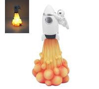 The Leonardo Collection Astronaut Rocket Lamp Led for Living Room & Bedroom | Rechargeable Bedside Table Lamp for Night Light | Stylish Desk Lamp for Reading & Study | Ideal LED Lighting for Camping