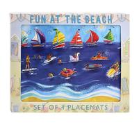 The Leonardo Collection Beach Placemats Finola Stack Table Mats For Home & Kitchen | Easy Clean & Washable Place Mats For Table | Stylish Decorations & Daily Use