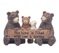 The Leonardo Collection Bear Family Sign With Quote Carved Ornaments For Home Decor | Ideal Figurines Friendship Gifts For Women & Men | Lovely Table Centerpiece & Living Room Accessories