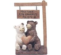 The Leonardo Collection Bear Family Sign with Quote Decor Carved Ornaments