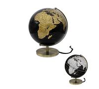 The Leonardo Collection Black & Gold Light Up Rotating Globe, Perfect for The Home or Office, Gold, H34cm (LP46193)