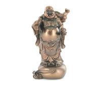 THE LEONARDO COLLECTION BRONZE HAPPY HOLDING STICK BUDDHA STATUE STYLE - LP23224