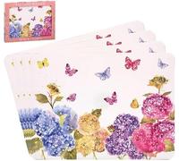 The Leonardo Collection Butterfly Blossom Table Place Mats Set of 4 | Non Slip Washable Table Mats For Dining | Designed By Jennifer Rose Gallery | Set of 4 Printed Designer Placemats
