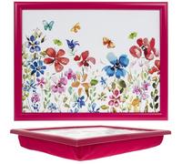 The Leonardo Collection Butterfly Meadow Laptray For Food Serving & Breakfast | Comfortable Bean Bag Lap Trays With Cushion | Durable Food Tray For Eating On Lap | Ideal Laptrays For Home & Adults