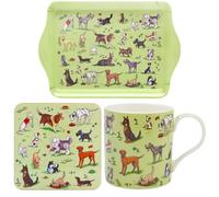 The Leonardo Collection Cats & Dogs By Finola Stack Hot Dogs Mug Tray & Coaster 300ml Fine China for Hot & Cold Drinks | Durable Tea Mugs for Home & Office | Lovely Coffee Mugs for Daily Use