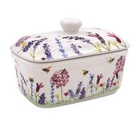 Lesser & Pavey Lavender & Bees Butter Dish with Lid for Kitchen & Home | Fine China Adorable Butter Dish | British Designed Butter Dishes for All Sizes of Butter - Jennifer Rose Gallery