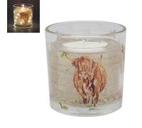 The Leonardo Collection Christmas Highland Cow LED Gel Candle Jennifer Rose Gallery for Home & Decor | Long Burning Candles for Relaxation & Air Freshner | Large Scented Candles Gifts for Women & Men
