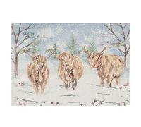 The Leonardo Collection Christmas Highland Cow Placemat Jennifer Rose Gallery | Stylish Table Mats For Kitchen & Dining | Washable Placemats For Dinner Plates | Non Slip Table Decorations For Home & X