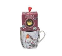 The Leonardo Collection Christmas Macneil Robins Hot Chocolate Bomb Mug Set 480ml Festive Chocolate Drink Bomb with Christmas Robin Design Gift for Winter Drinks