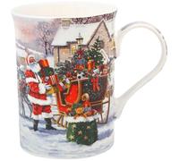 The Leonardo Collection Christmas Macneil Santa Fine China Santa Mug 300ml for Hot & Cold Drinks | Durable Coffee Cups for Home & Office | Easy-to-Hold Coffee Mugs for Beverages & Daily Use