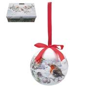 The Leonardo Collection Christmas Robins Baubles S6 Figurines & Ornaments For Home & Office | Decorative Home Accessories Statues For Indoor & Outdoor | Lovely Gifts for Women & Men