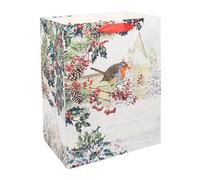 The Leonardo Collection Christmas Robins Gift Bag with Gift Tag Xmas Presents Traditional Large