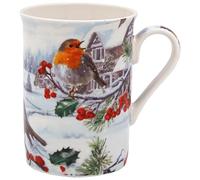 The Leonardo Collection Christmas Robins Mug for Hot Drinks | Reusable Fine China Coffee Cups for Kitchen & Home | Printed Tea Mugs for Every Occasion | Durable Cup for All Types of Beverages