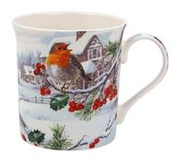 The Leonardo Collection Christmas Robins Mug for Hot Drinks | Reusable Fine China Coffee Cups for Kitchen & Home | Printed Tea Mugs for Every Occasion | Durable Cup for All Types of Beverages
