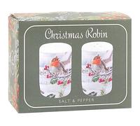The Leonardo Collection Christmas Robins Salt and Pepper Set for Kitchen & Dining | Elegant British Design Salt and Pepper Shakers | Durable Shaker for Home, Restaurants & Table Use