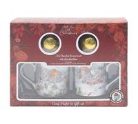 The Leonardo Collection Christmas Robins Set Of 2 Mugs With 2 Chocolate Bombs Gift Set for Hot Drinks | Reusable Fine China Coffee Cups for Kitchen & Home | Durable Printed Tea Mugs for Every Occasion