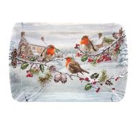 The Leonardo Collection Christmas Robins Small Tray For Serving Dishes | Serving Trays For Kitchen Accessories | Serving Platter For Serv Food Platters for Food Service
