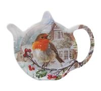 The Leonardo Collection Christmas Robins Teabag Tidy for Kitchen | Lovely Kitchen Accessories for Home | Reusable Tea Bag for Daily Use | Durable Tea Bags for Home & Office