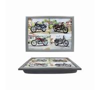 The Leonardo Collection Classic Motorbike Laptray | Bean Bag Trays With Padded Cushion | Suitable For Drinks, Food, Breakfast & Laptop | Lovely Designed Lap Tray For Home & Office