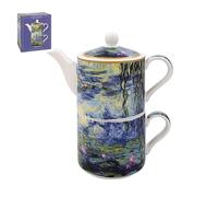 The Leonardo Collection Claude Monet Tea for One | Ceramic Teapot and Cup Set | Beautiful Gift for Home Use | Stylish Printed Teapot for Tea Enthusiasts