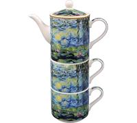 The Leonardo Collection Claude Monet Monet Waterlilies Tea for Two | Lovely Design Tea Pot & Cup Set | Ceramic Tea Pot Gift Set for Women & Men | Beautiful Printed Tea Pot for Home & Office