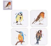 The Leonardo Collection Clemency Bunn Christmas British Birds Coasters Set 4 For Home & Office | Stylish Drink Mat For Dining | Durable Drink Coasters For Tabletops | Home Decor Accessories for Drinks