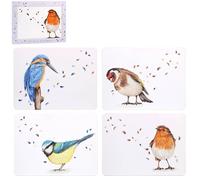 The Leonardo Collection Clemency Bunn Christmas British Birds Placemats Set 4 For Dining | Easy Clean Non Slip Place Mats For Dinner Plates & Table Décor | Durable Table Mats For Home & Kitchen