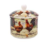 The Leonardo Collection Cockerel & Hen Sugar Bowl with Lid | Sugar Pot for All Homes & Offices | Designed by Macneil Studios | Ceramic Bowl with Lid for Sugar, Sweetener or Other Snacks