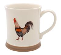 The Leonardo Collection Cockerel Mug Embossed Country Life, Tea and Coffee Mugs for Hot Drinks | Fine China Printed Mugs for Kitchen & Home | Reusable Ceramic Cups for Every Occasion