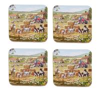 The Leonardo Collection Collie & Sheep Coasters Set of 4 | Coasters Set For All Modern Kitchen & Offices | Designed By Macneil Studios | Coasters For All Types of Cups & Mugs