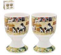 The Leonardo Collection Collie & Sheep Egg Cups By Macneil Studios | Whimsical Collie and Sheep Design | Hand-Painted Ceramic | Functional and Decorative | Perfect for Animal Lovers and Country Homes